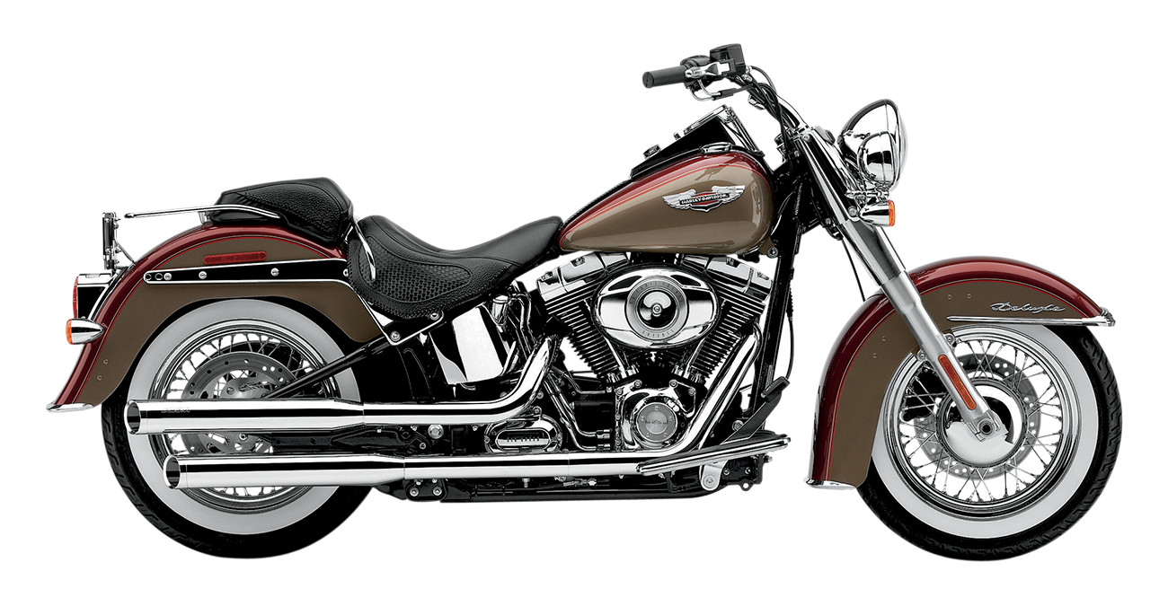 3" Chrome Slip On Exhaust - Harley Softail Deluxe/Slim/Crossbones - Click Image to Close