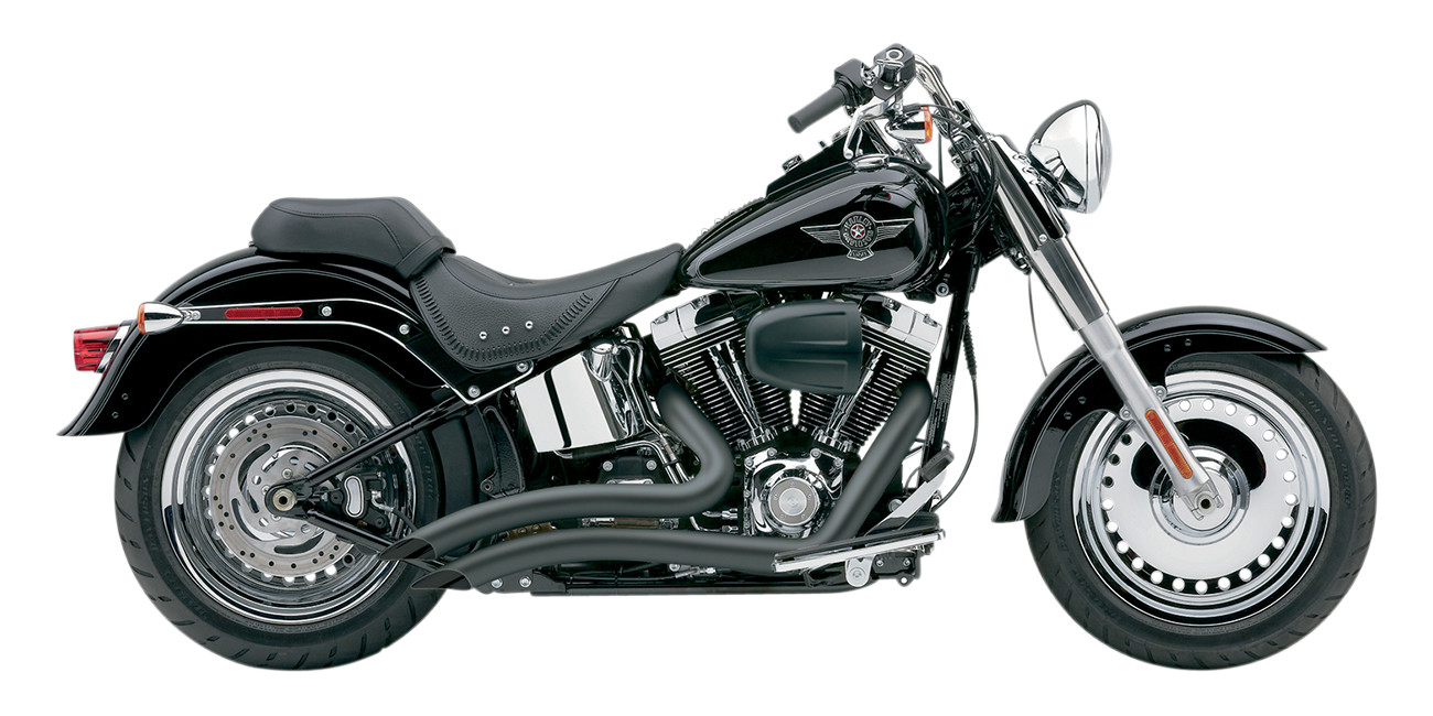 Speedster Short Swept Black Full Exhaust - For 12-17 Harley FXST/FLST - Click Image to Close