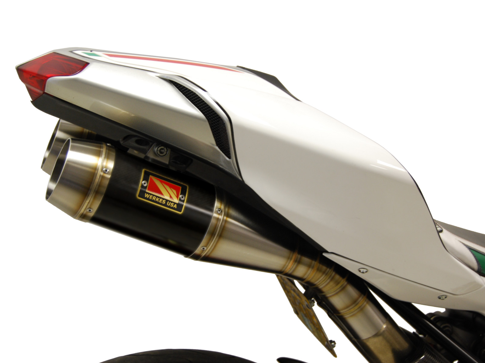 Black Center Dual GP Slip On Exhaust - for Ducati 848, 1098, 1198 - Click Image to Close