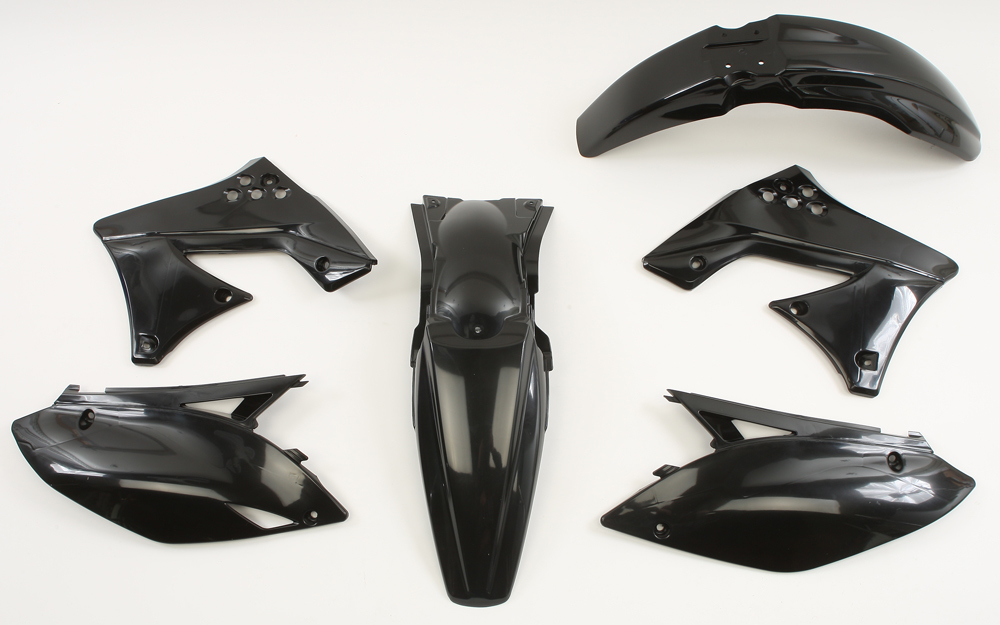 Black Plastic Kit - For 09-12 Kawasaki KX250F - Click Image to Close