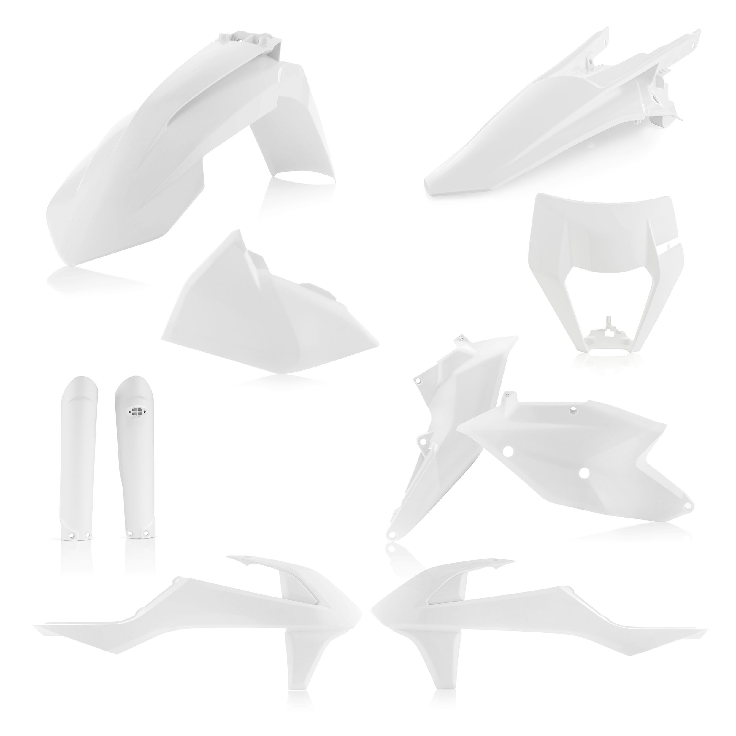 Full Plastic Kit - White - Fits Many 17-19 KTM 150-500 - Click Image to Close