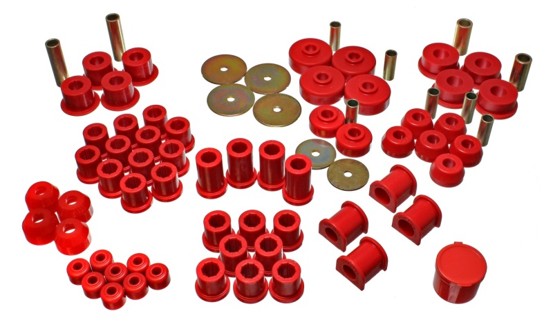 79-85 Toyota 4WD Pickup (Except T-100 & Tundra) Red Hyper-Flex Master Bushing Set - Click Image to Close