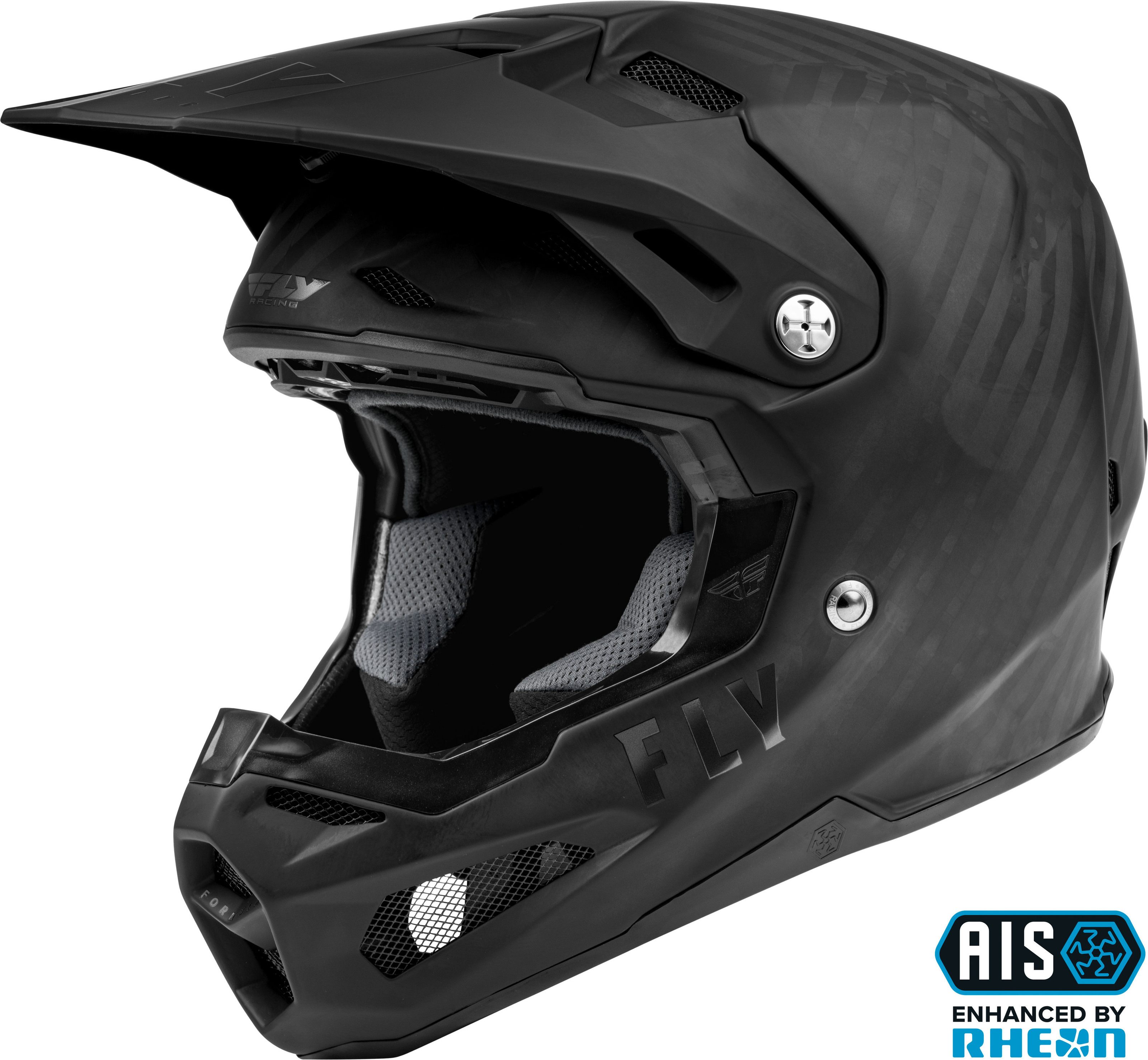 Youth Formula Carbon Solid Motorcycle Helmet Matte Black Carbon Youth Large - Click Image to Close