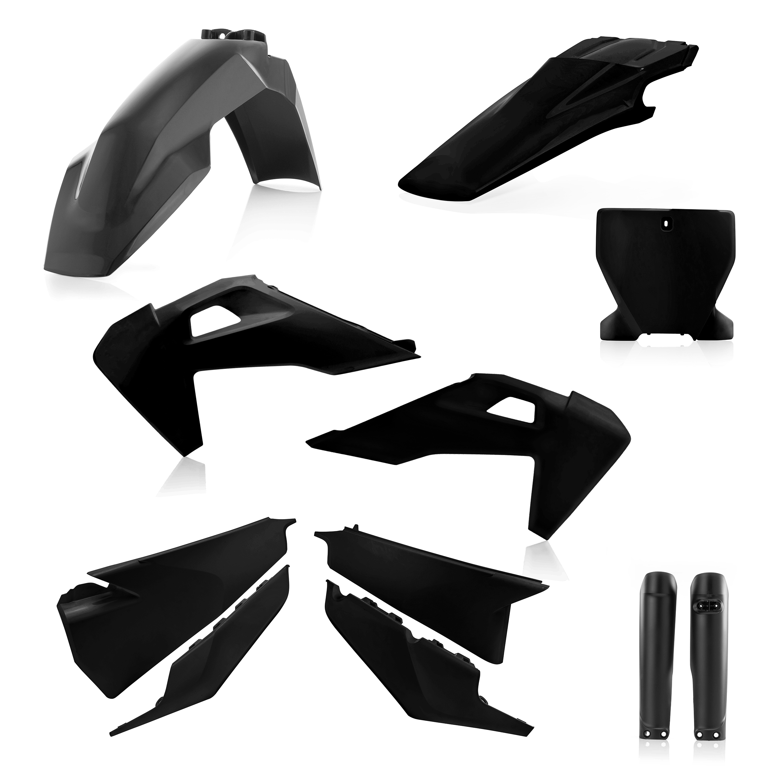 Full Plastic Kit - Black - Fits Many 19-22 Husqvarna 125-450 - Click Image to Close