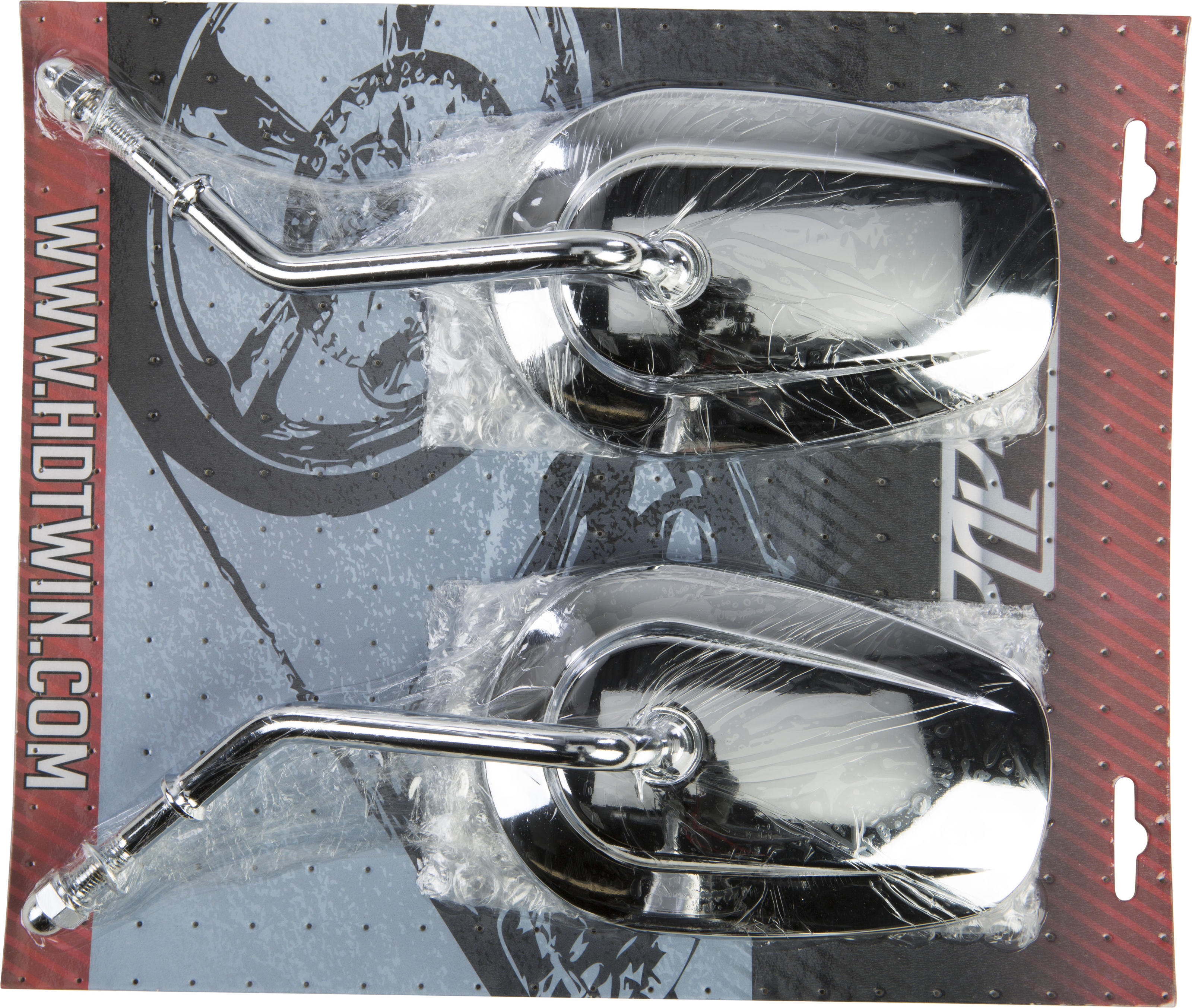 Teardrop Chrome Mirrors Short Stem - Pair of Left & Right - For Harley Bar Mounts - Click Image to Close