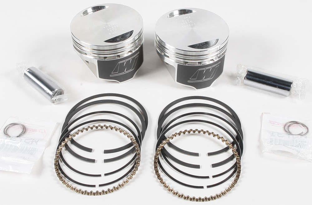 V-Twin Piston Kit 8.5:1 Compression - 3.498in Bore (STD) - For 84-99 Harley Touring Softail Dyna - Click Image to Close