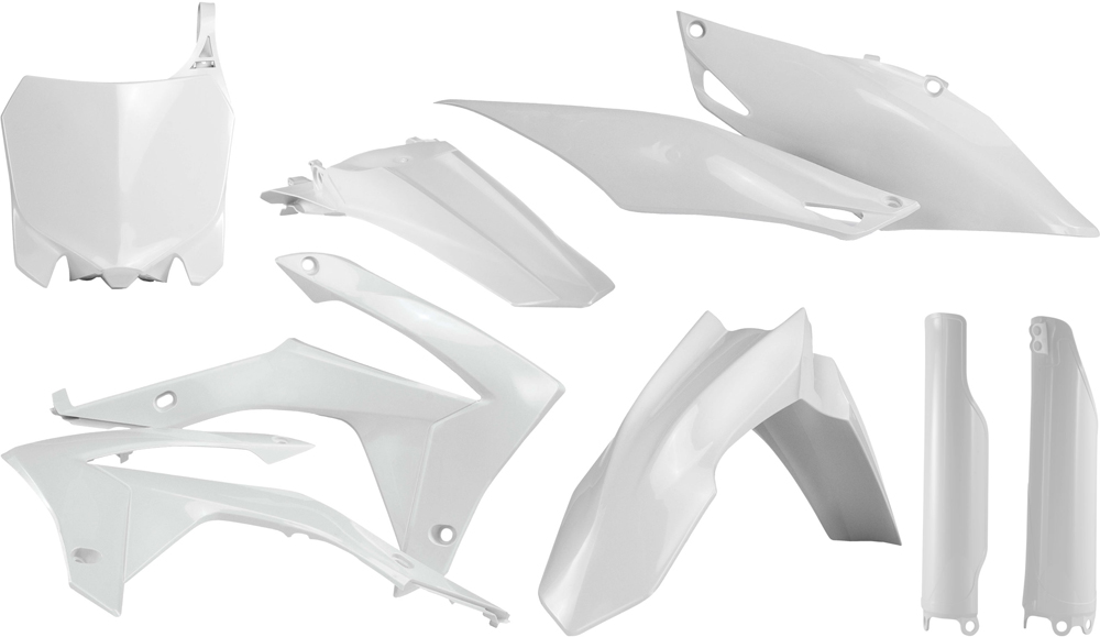 Full Plastic Kit - White - For 13-16 Honda CRF450R 14-17 CRF250R - Click Image to Close