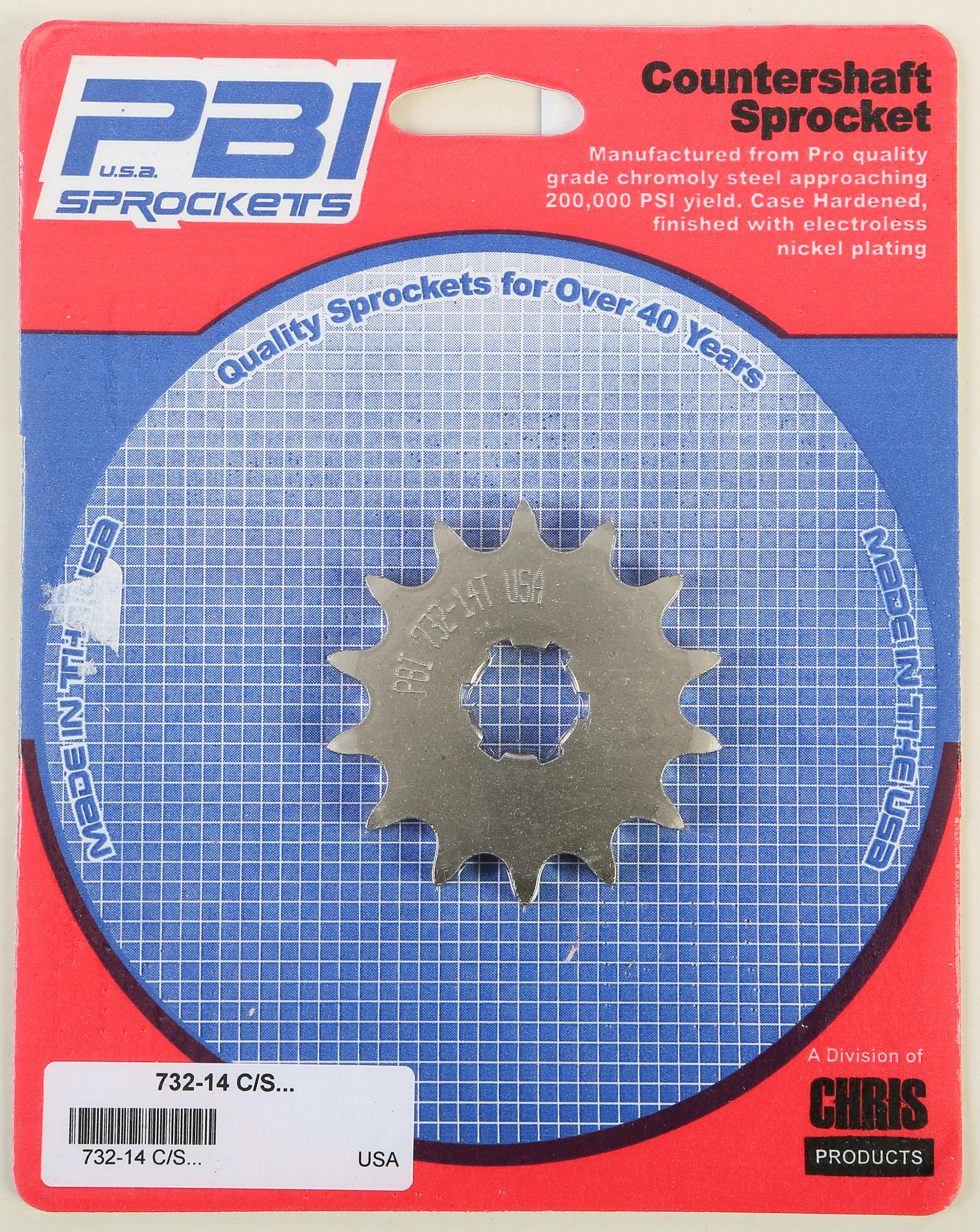 N.O.S. 14 TOOTH STEEL SPROCKET - Click Image to Close