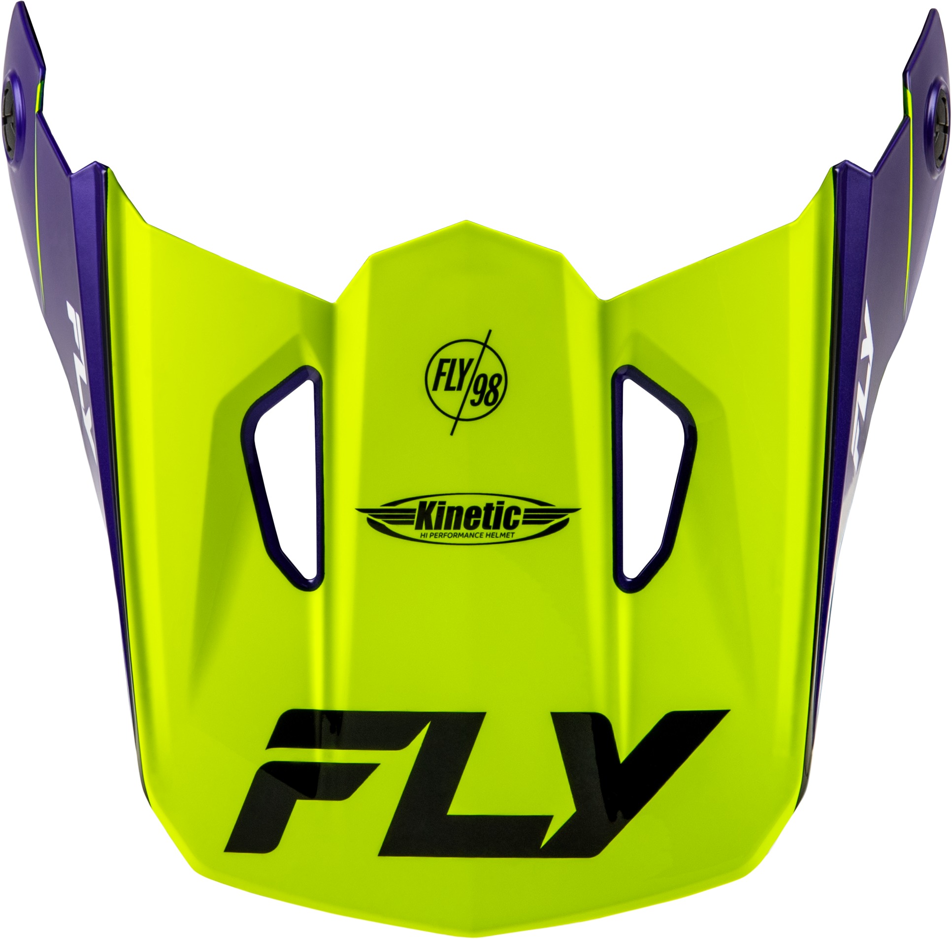 FLY RACING Kinetic Rally Helmet Visor Hi-Vis/Blue/Black XL/2X - Replacement visor for Kinetic Rally Helmet - Click Image to Close