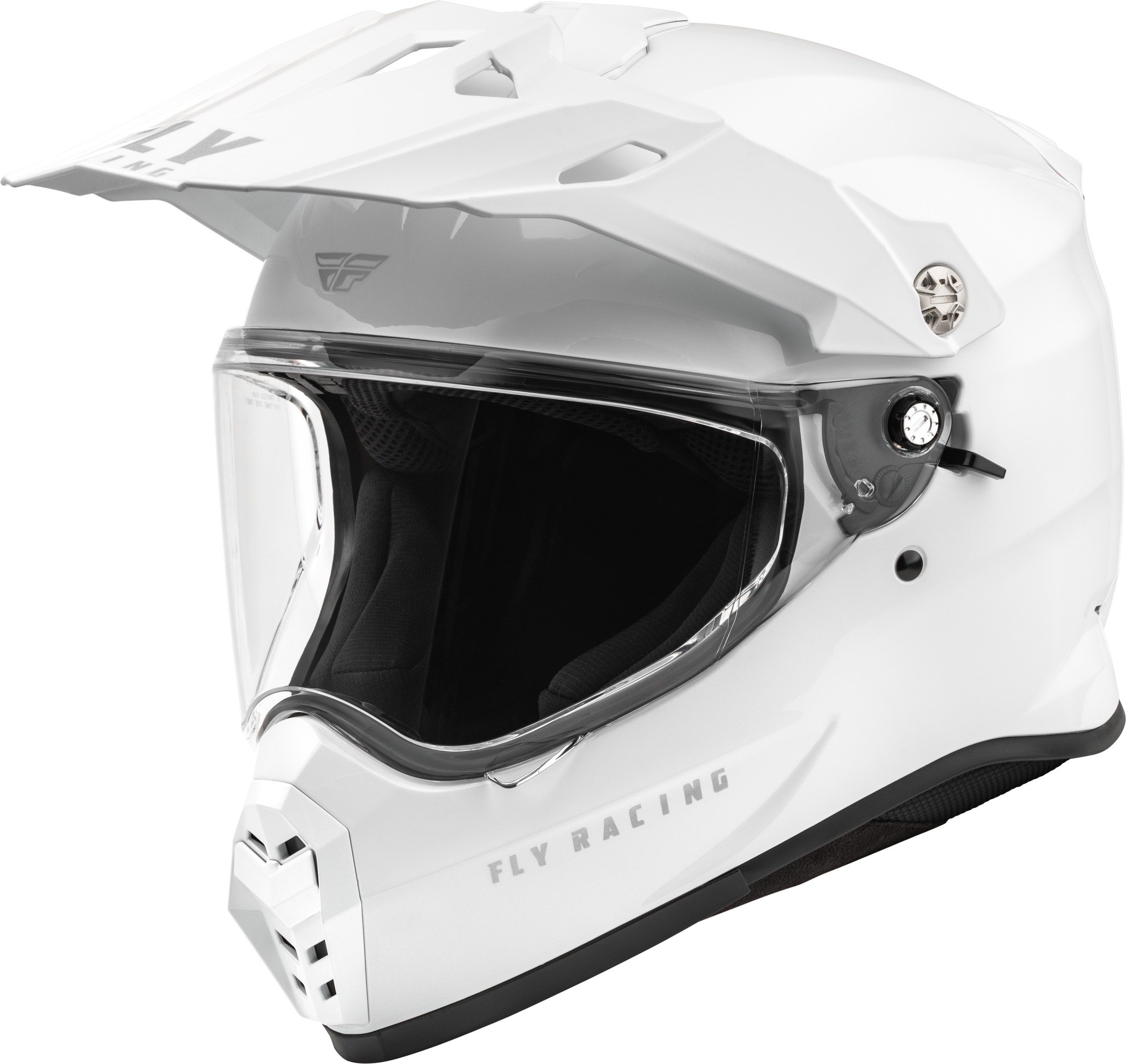 Fly Racing Trekker Solid Helmet White Large For 2024 - White Large helmet For 2024 - Click Image to Close