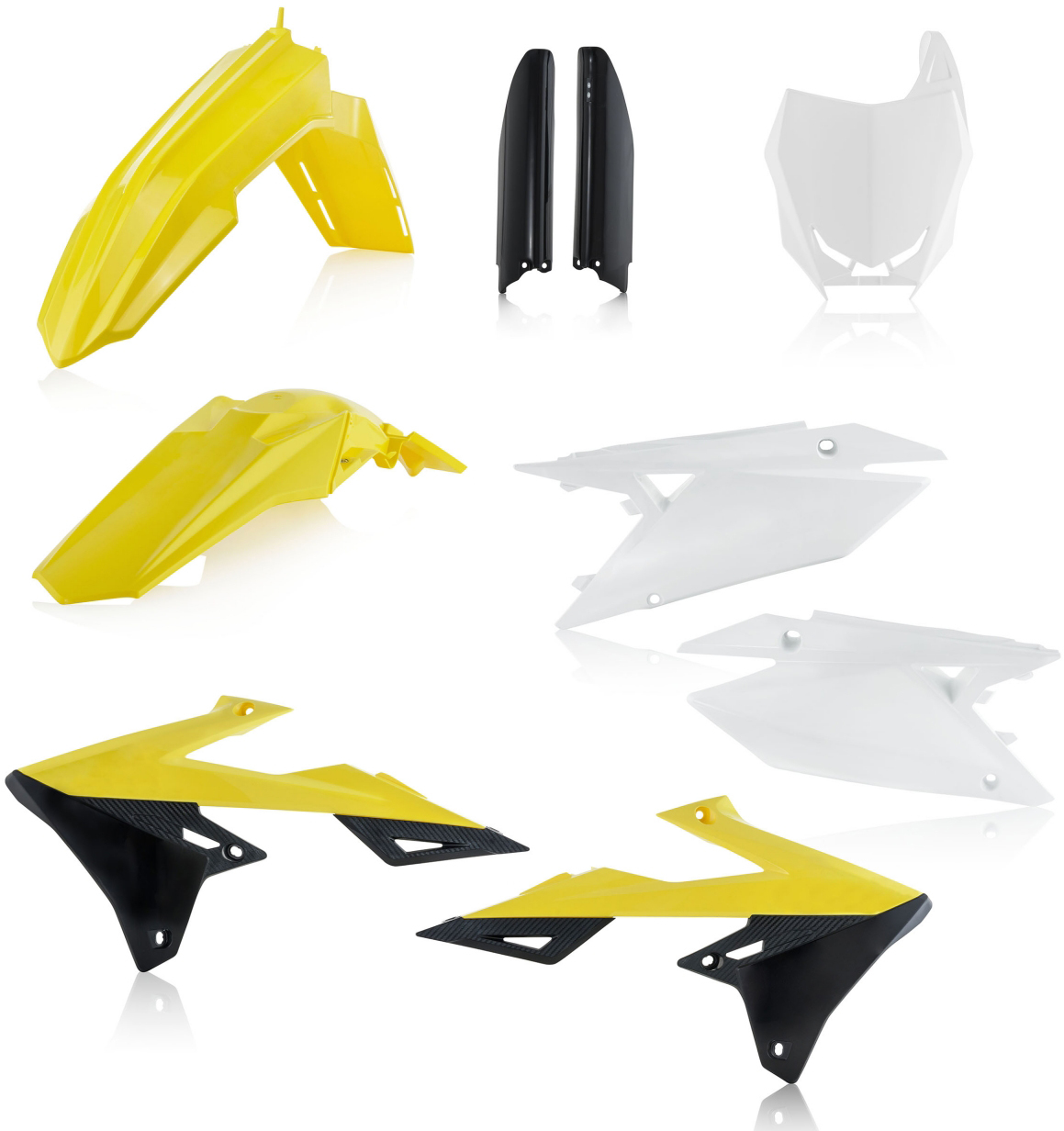 Full Plastic Kit - Yellow/White/Black Original 2018 - For 18-22 RMZ450 & 19-22 RMZ250 - Click Image to Close