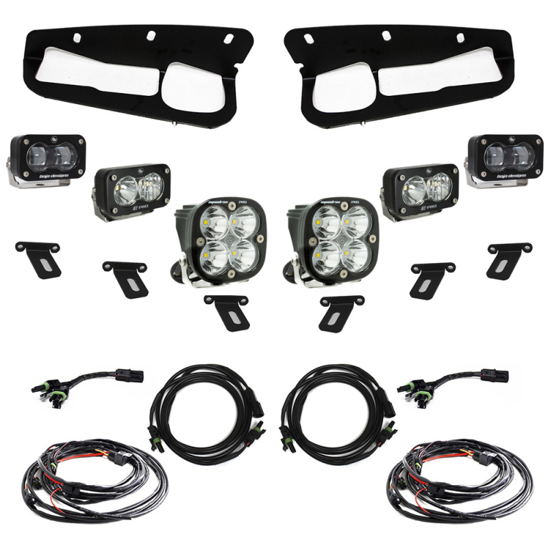 21-22 Ford Bronco w/Steel Bumper S2 SAE Pro Fog Pocket Light Kit - Clear - Click Image to Close