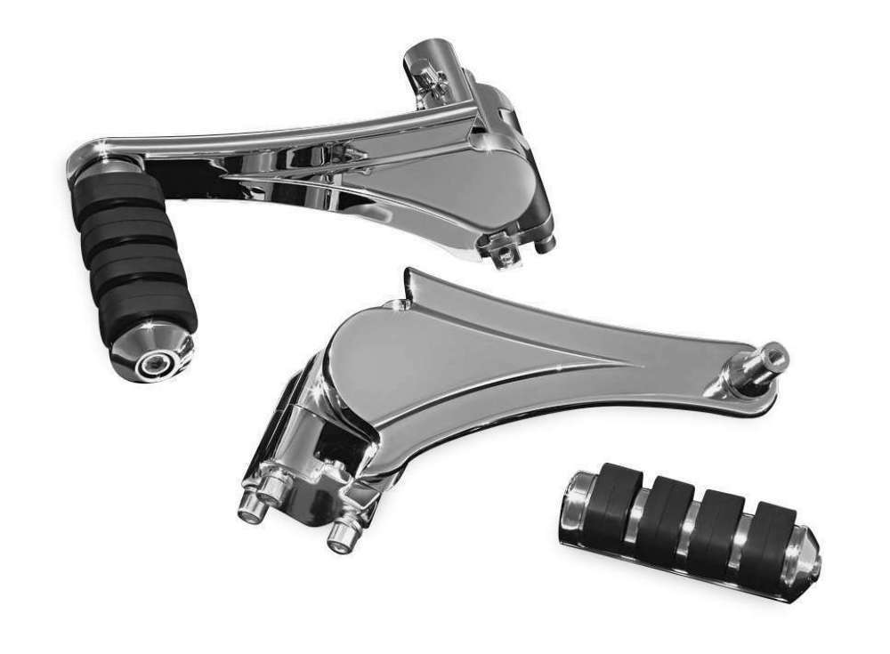 Chrome Adjustable Passenger Pegs w/ Passenger Board Mounts - For 2010+ Harley Davidson FLH/FLT - Click Image to Close