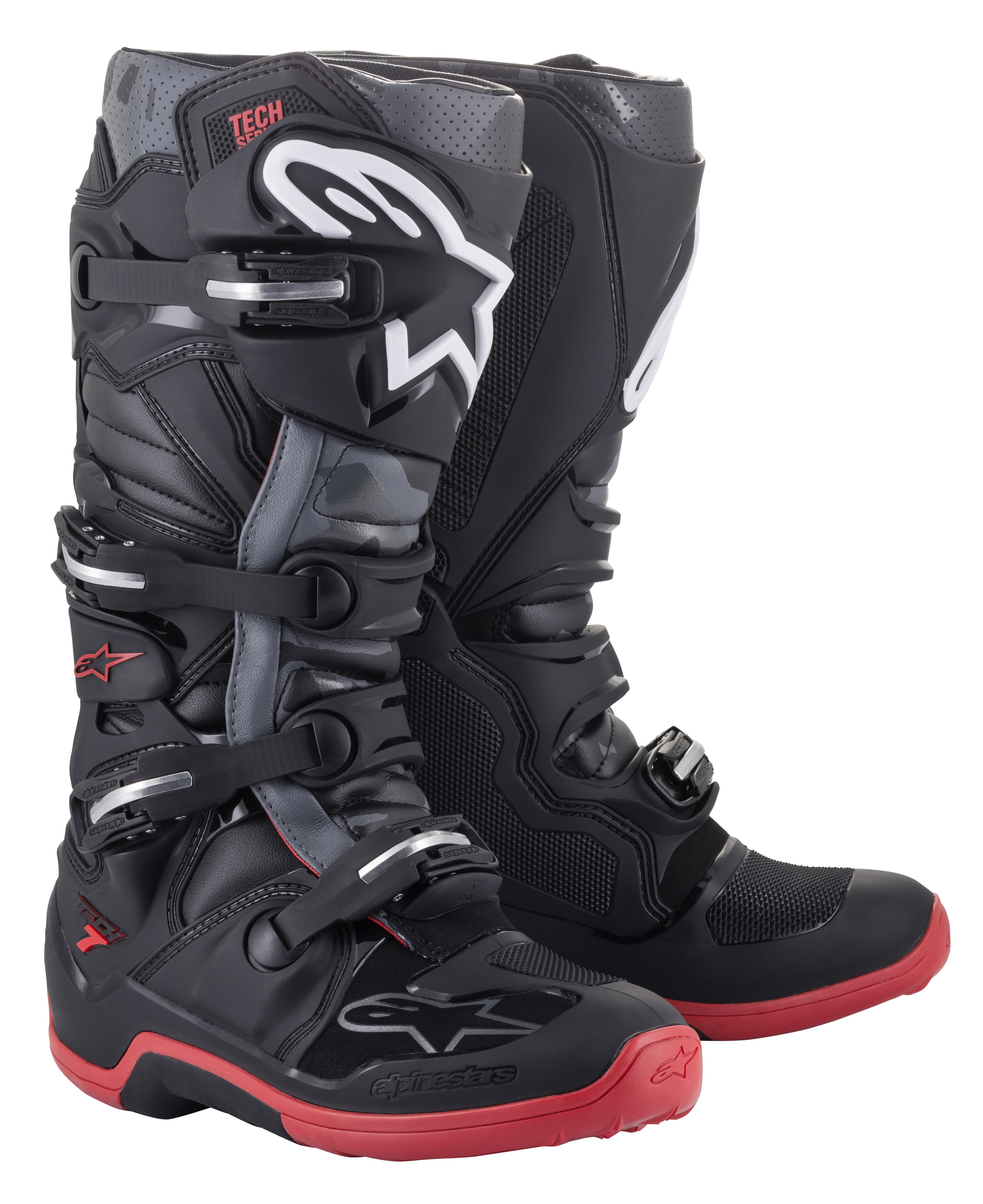 Tech 7 Boots Black/Cool Gray/Red SZ 13 - Click Image to Close