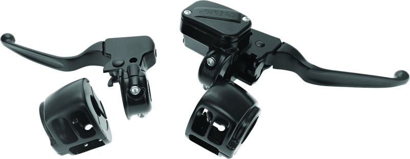 Bikers Choice Hndbr Cntrl Kt Blk 1/2in Bore w/o Switches - Click Image to Close