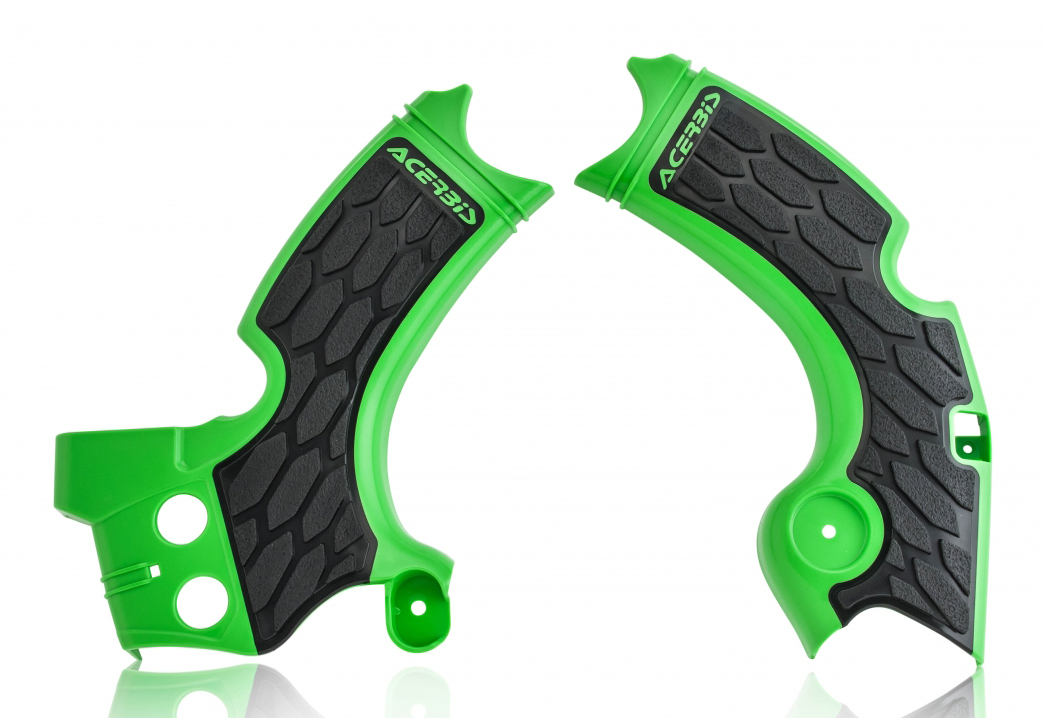 X-Grip Frame Guards Green/Black - For 17-18 Kawasaki KX250F - Click Image to Close