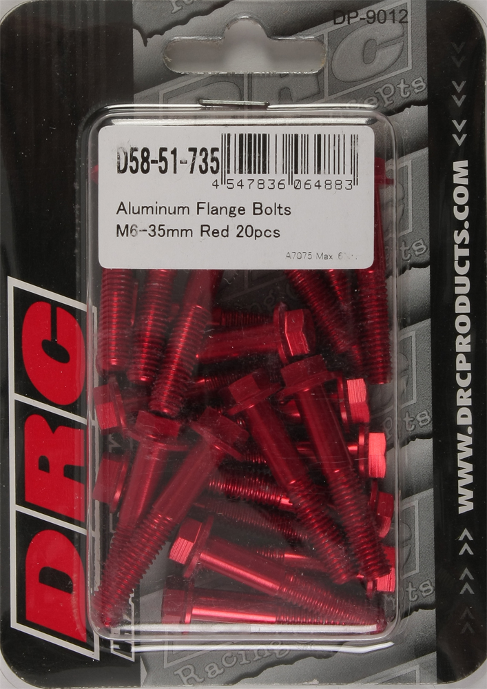 Aluminum Flange Bolts Red M6X35mm 20/Pk - Click Image to Close