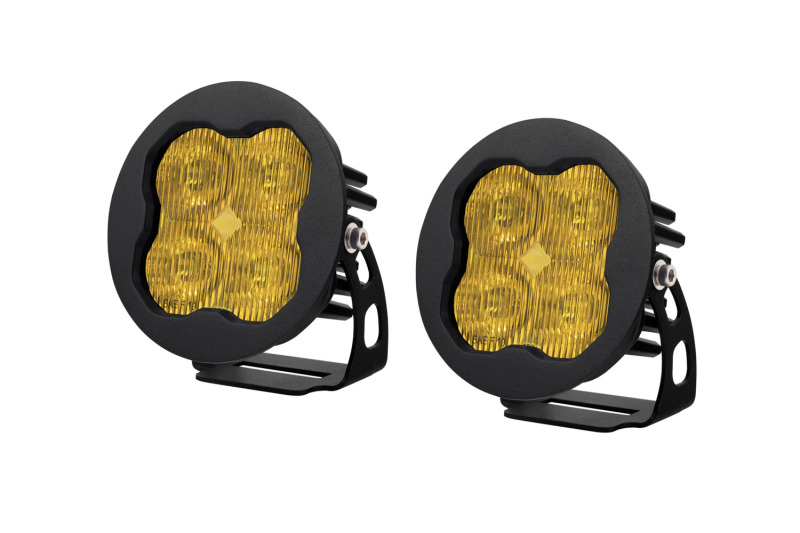 SS3 LED Pod Sport - Yellow SAE Fog Round (Pair) - Click Image to Close