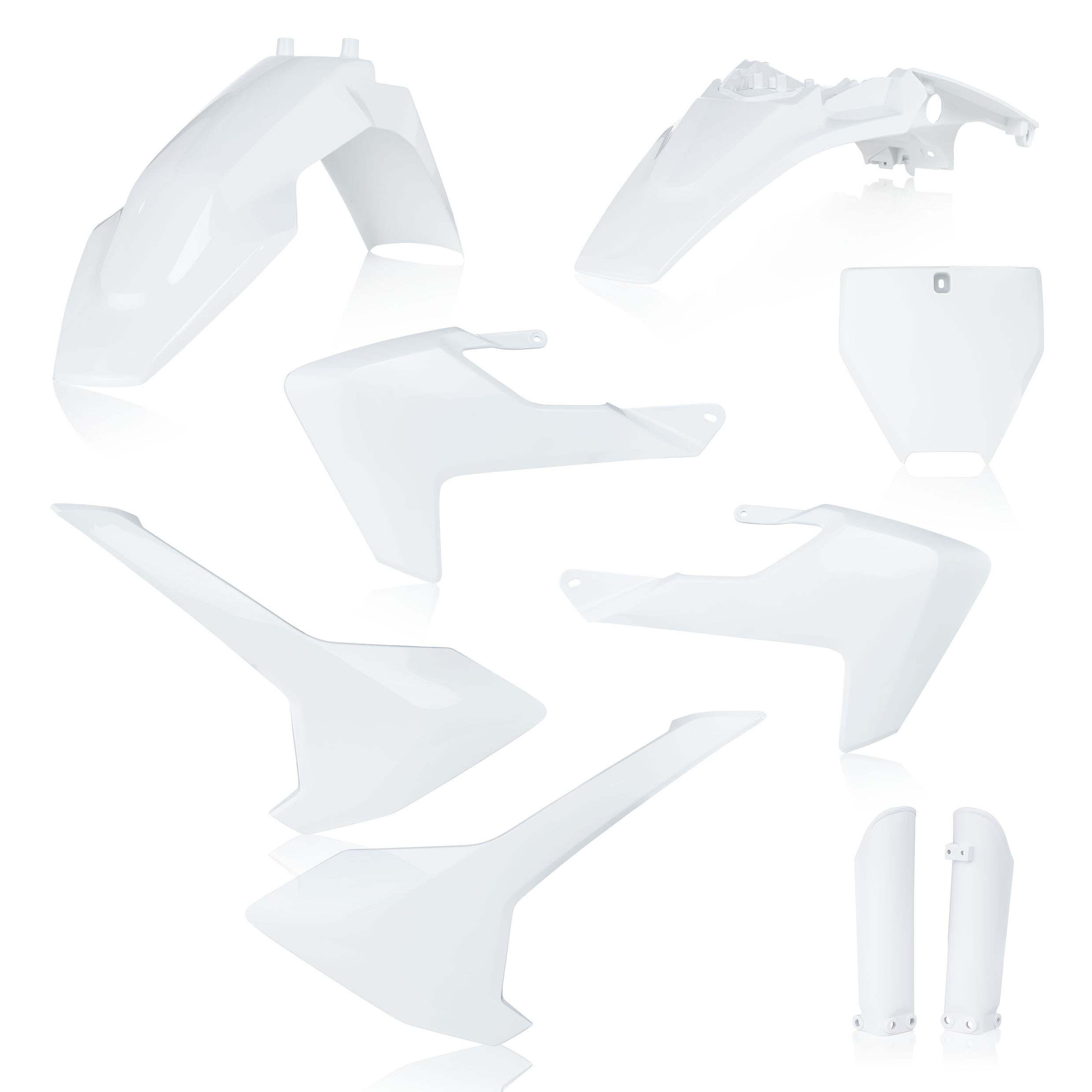 Full Plastic Kit - White - For 17-23 Husqvarna TC 65 - Click Image to Close