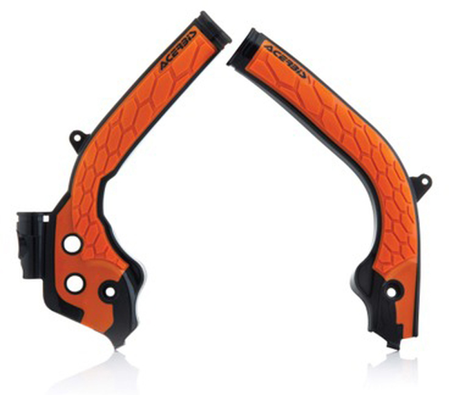 X-Grip Frame Guards Black/Orange - For 16-18 KTM Husqvarna 125-450 - Click Image to Close