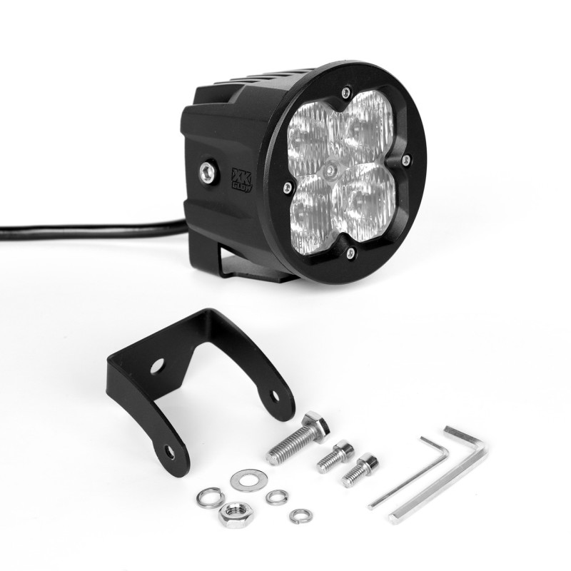 Round 20w LED Cube Light w/ RGB Accent Light - Driving Beam w/Fog Light Bracket - Click Image to Close