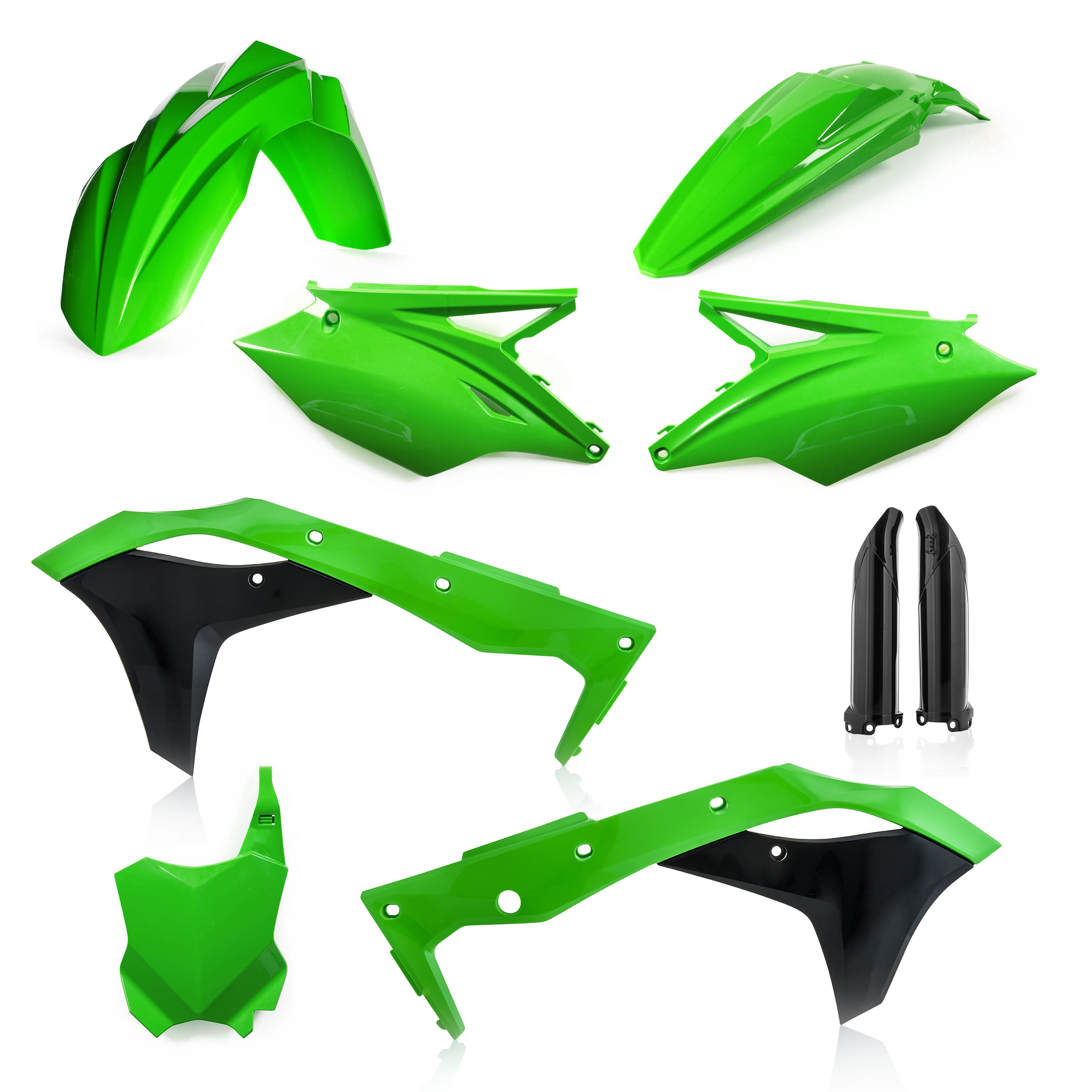 Full Plastic Kit - Green/Black Original 2020 - For 18-20 Kawasaki KX250F - Click Image to Close