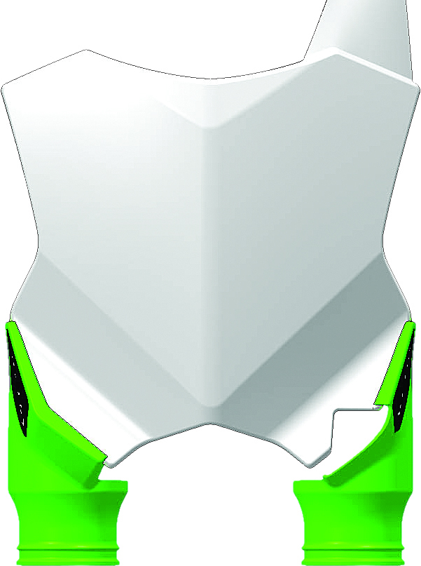 Front Number Plate - White/Green - For 16-18 Kawasaki KX250F KX450F - Click Image to Close