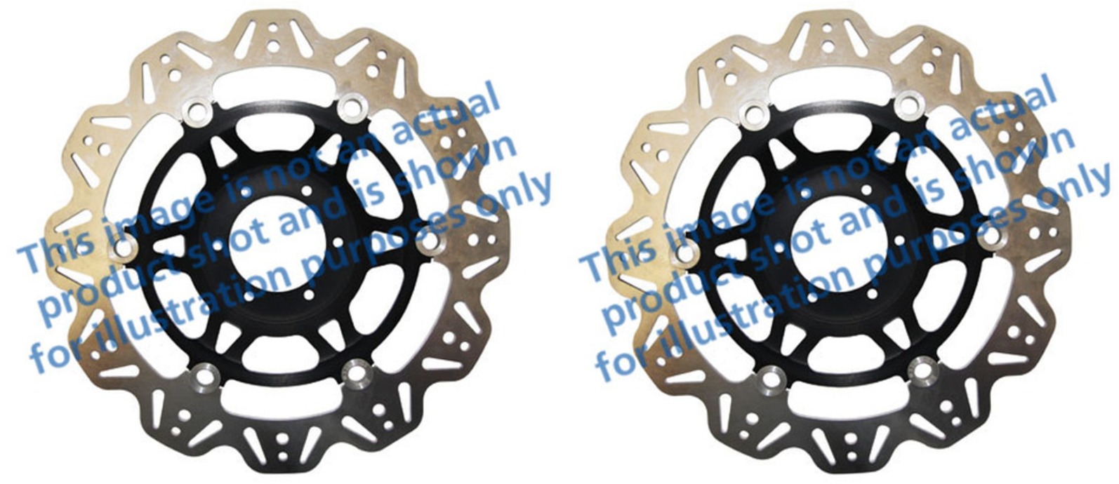 Front VEE Brake Rotors - Black - VEE Style Brake Rotor - Black Center Front Set - Click Image to Close