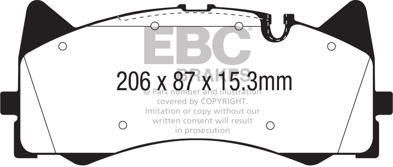 Redstuff Front Brake Pads - For 2015+ Mercedes-Benz C63 AMG (W205) 4.0L Twin Turbo - Click Image to Close