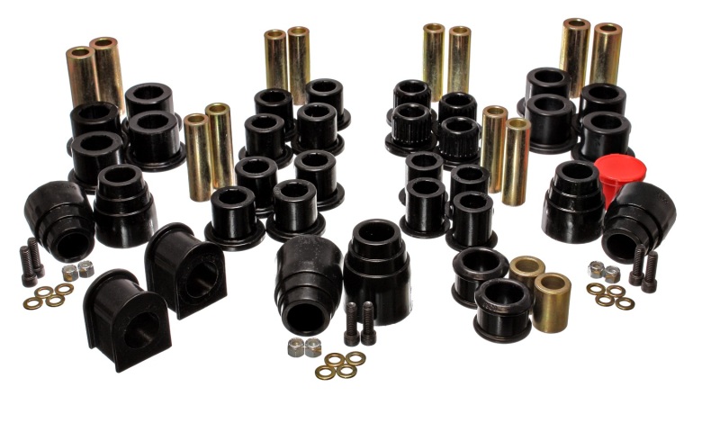 00-04 Ford Excursion 4WD Black Hyper-flex Master Bushing Set - Click Image to Close