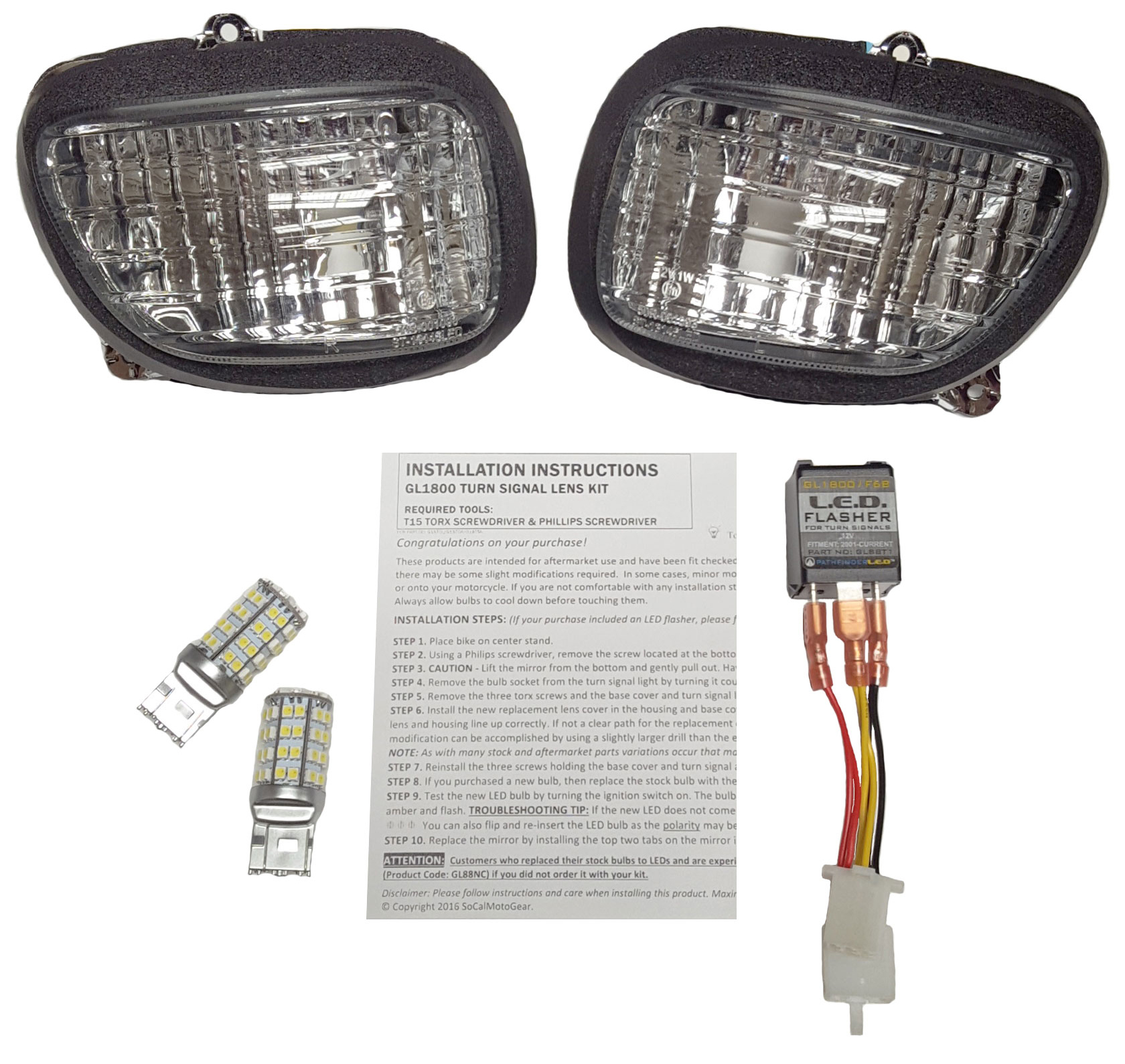 LED Turn Signal Kit Smoke - Click Image to Close