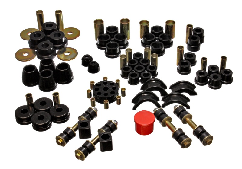 Black Hyper-Flex Master Bushing Set - For 74-78 Nissan 260Z/280Z - Click Image to Close