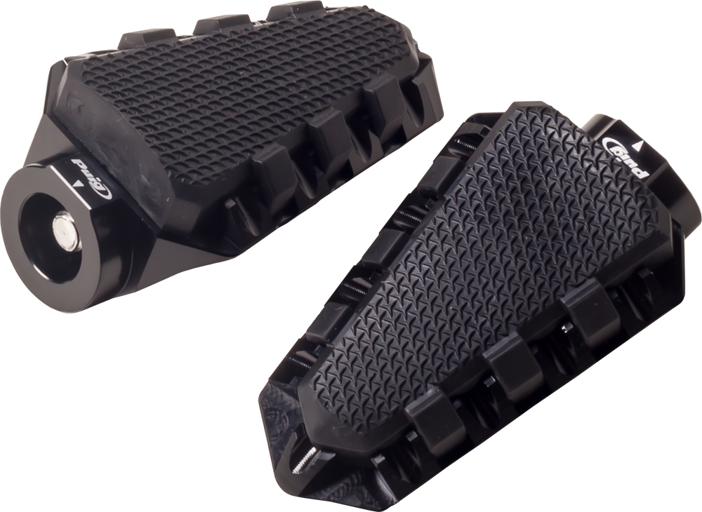 Hi-Tech OffRoad Footpegs - Black - For Use w/ Puig Footpeg Adapters - Click Image to Close