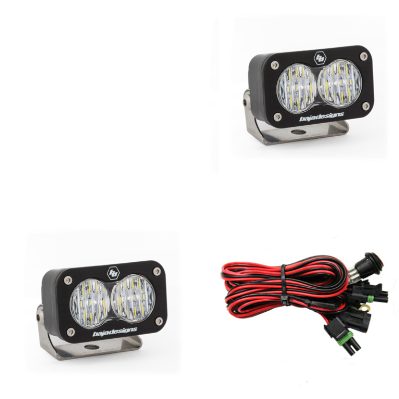 S2 Sport Wide Cornering Pattern Pair LED Work Light - Clear - Click Image to Close