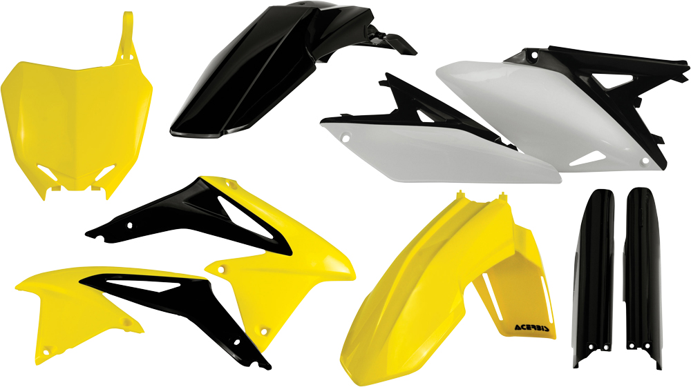 Full Plastic Kit - Yellow - For 10-18 Suzuki RMZ250 - Click Image to Close