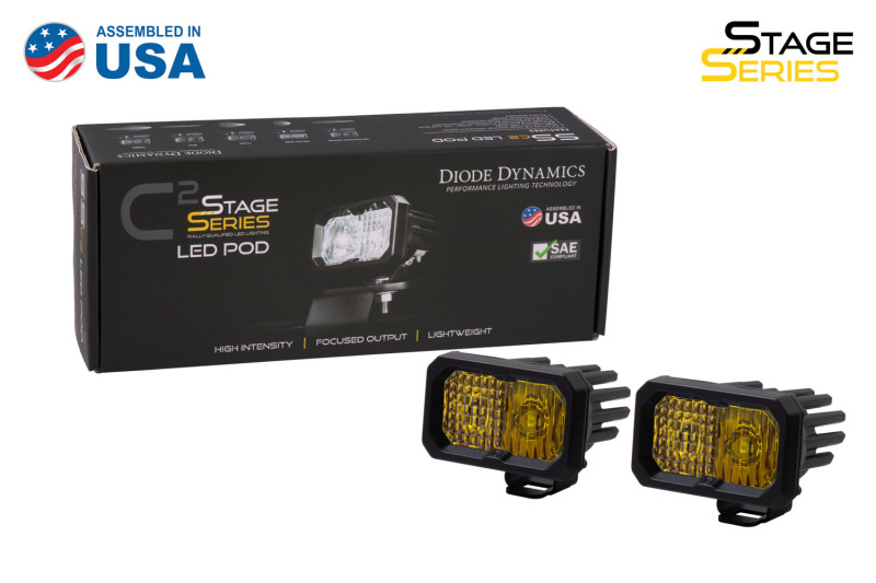 Stage Series 2 In LED Pod Sport - Yellow Fog Standard ABL (Pair) - Click Image to Close