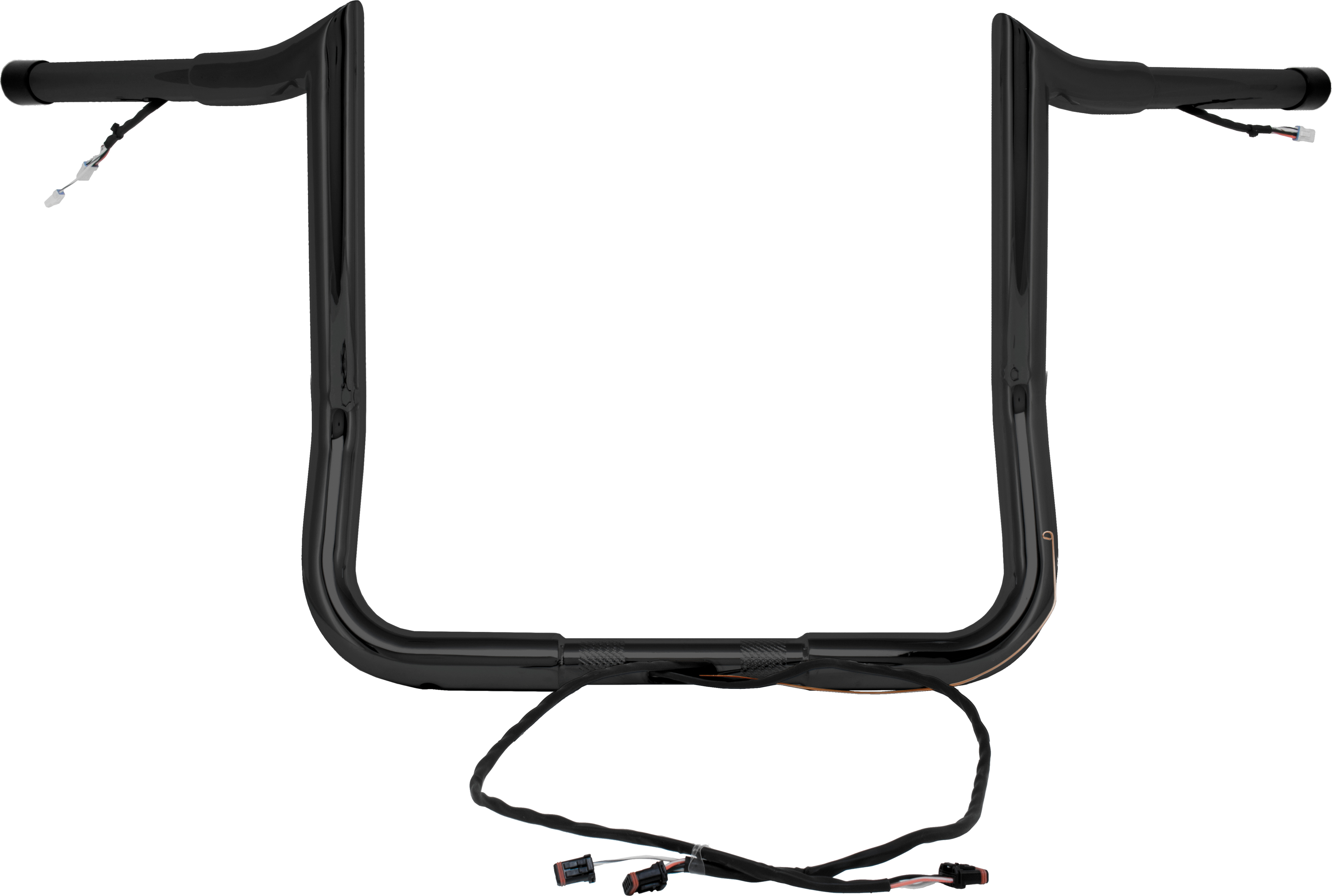 Pre-Wired Monkey Handlebars Black 14" - For 15-20 HD Electra Glide - Click Image to Close