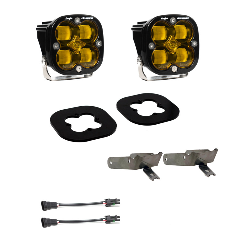 11-16 Ford Super Duty Fog Pocket Kit - Amber - Click Image to Close