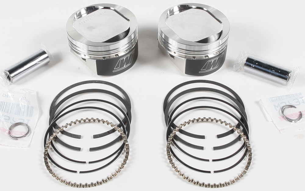 V-Twin Piston Kit 10:1 Compression - 3.518in Bore (+.518in) - For 86-18 Harley Sportster - Click Image to Close