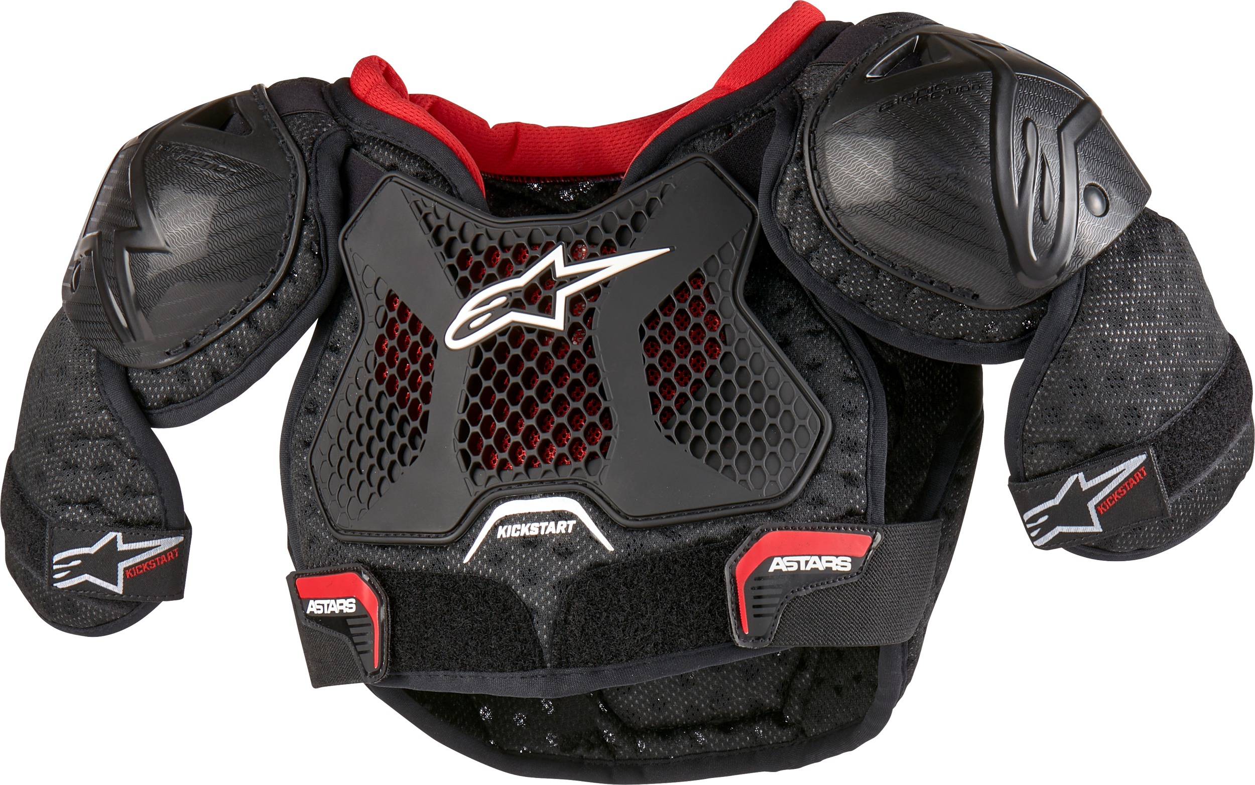 Youth Bionic Action Kickstart Chest Guard - Black/Red - 7/9 - Youth size 7/9 - Click Image to Close