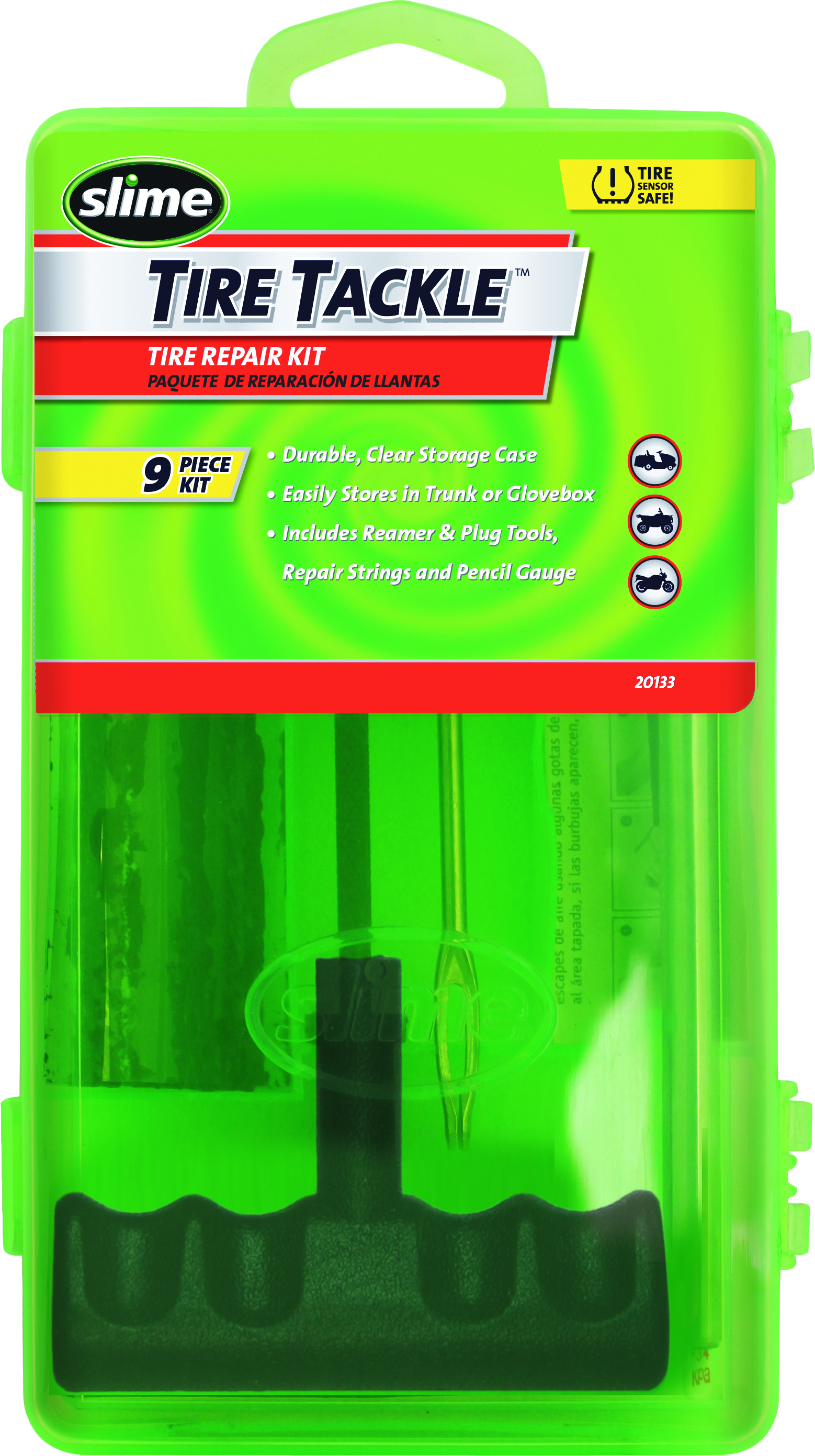 9 Piece Tire Tackle Tire Repair Kit T-Handle W/ Box - Click Image to Close