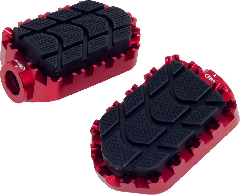 Hi-Tech Adventure Footpegs Red - For Use w/ Puig Footpeg Adapters - Click Image to Close