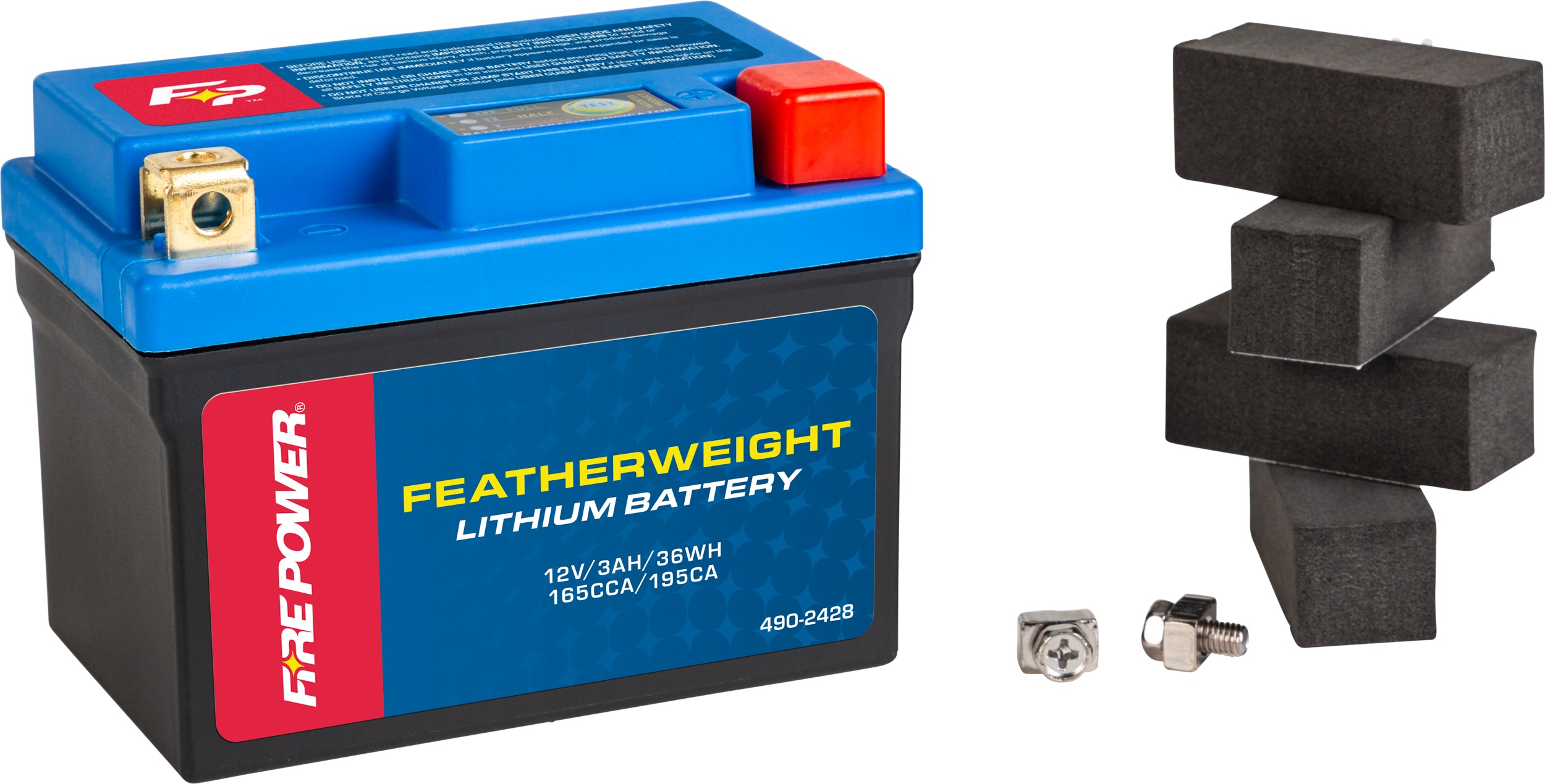 Featherweight Lithium Battery 195A - Replaces YB9L-B, YT4L-BS, YTX4L-BS, YTX5L-BS, YTX7L-BS, YTZ5S, YTZ7S, YTZ8V - Click Image to Close