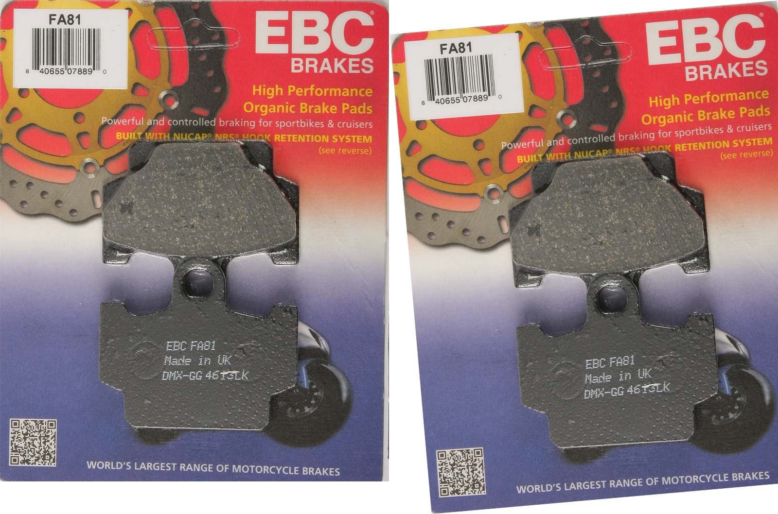 Standard Organic Brake Pads Front Set - Click Image to Close