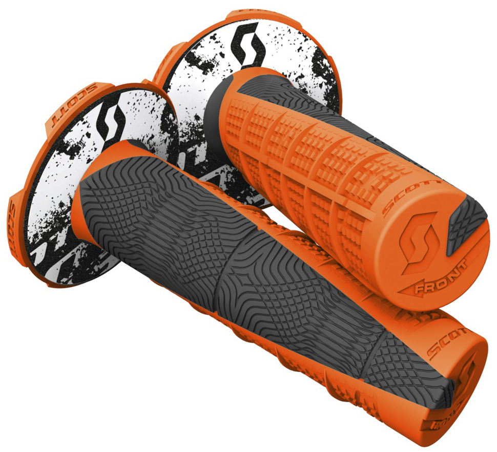 Duece 2 Motorcycle Grips Neon Orange/Black 7/8" - Click Image to Close