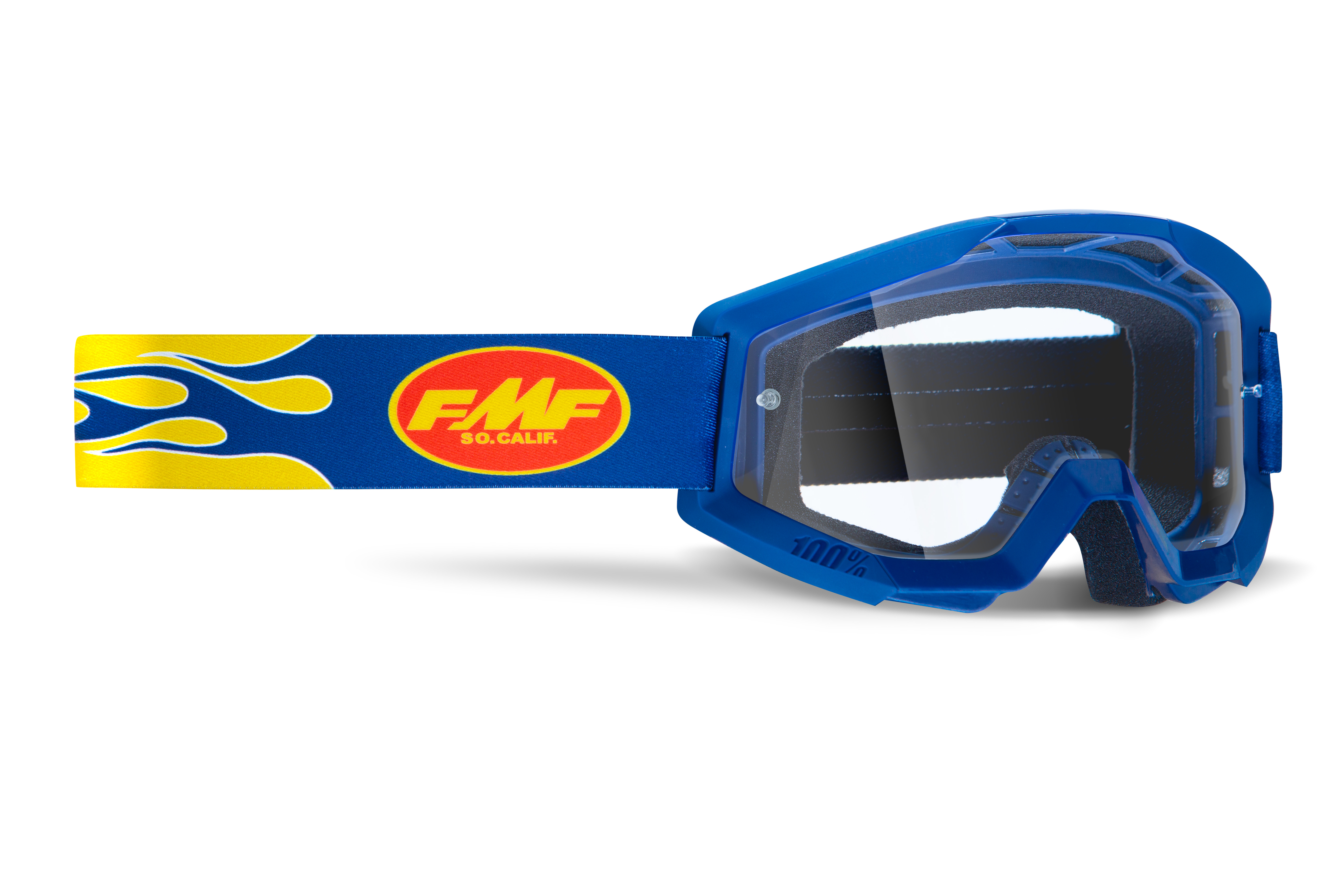 PowerCore Flame Goggles - Navy w/ Clear Lens - Click Image to Close