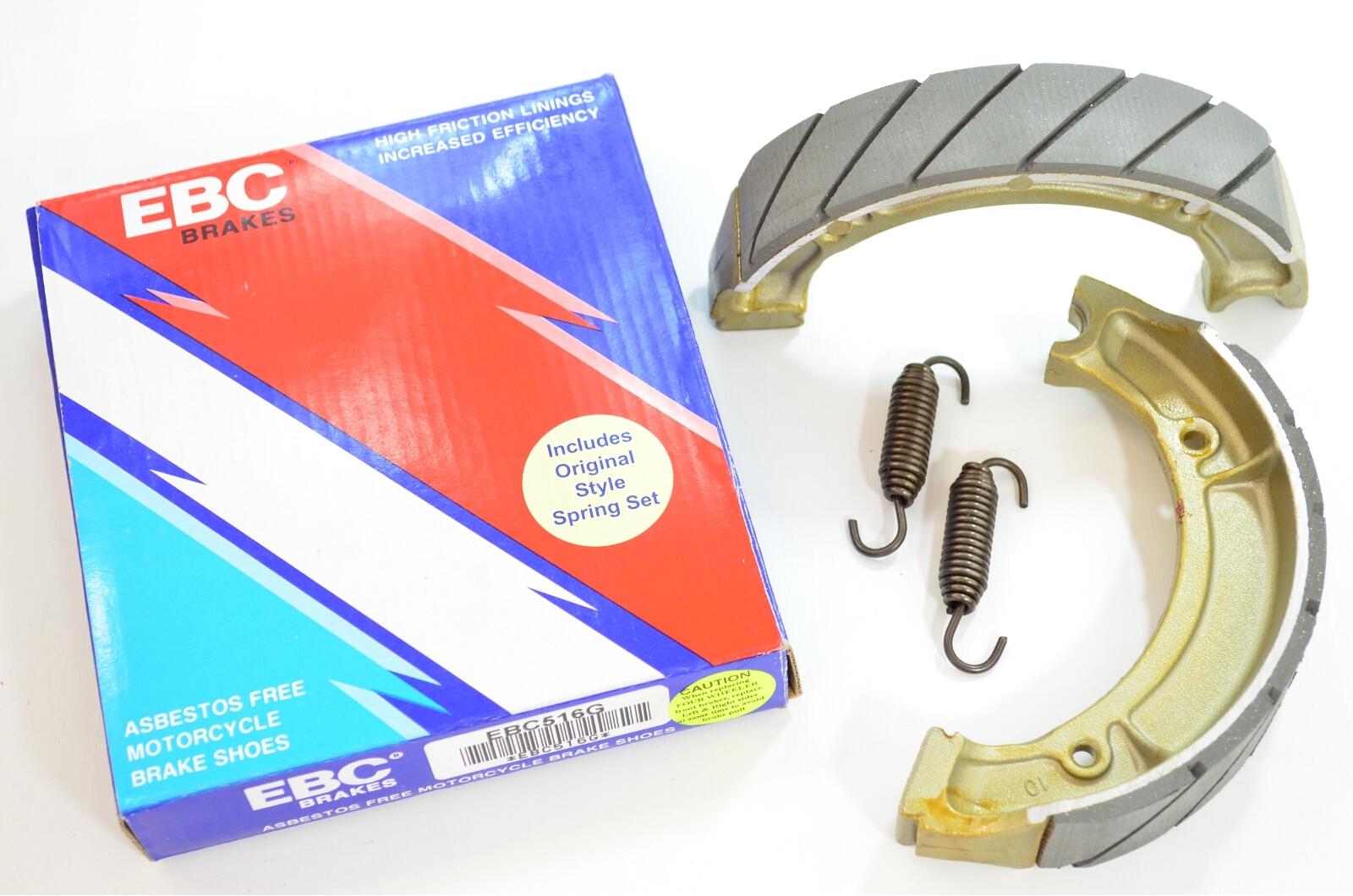 Grooved Organic Rear Brake Shoes For 81-83 XJ550 Seca, 80-83 XS400 - Also Fits 96-04 350/400 Kodiak & 98-01 660 Grizzly - Click Image to Close