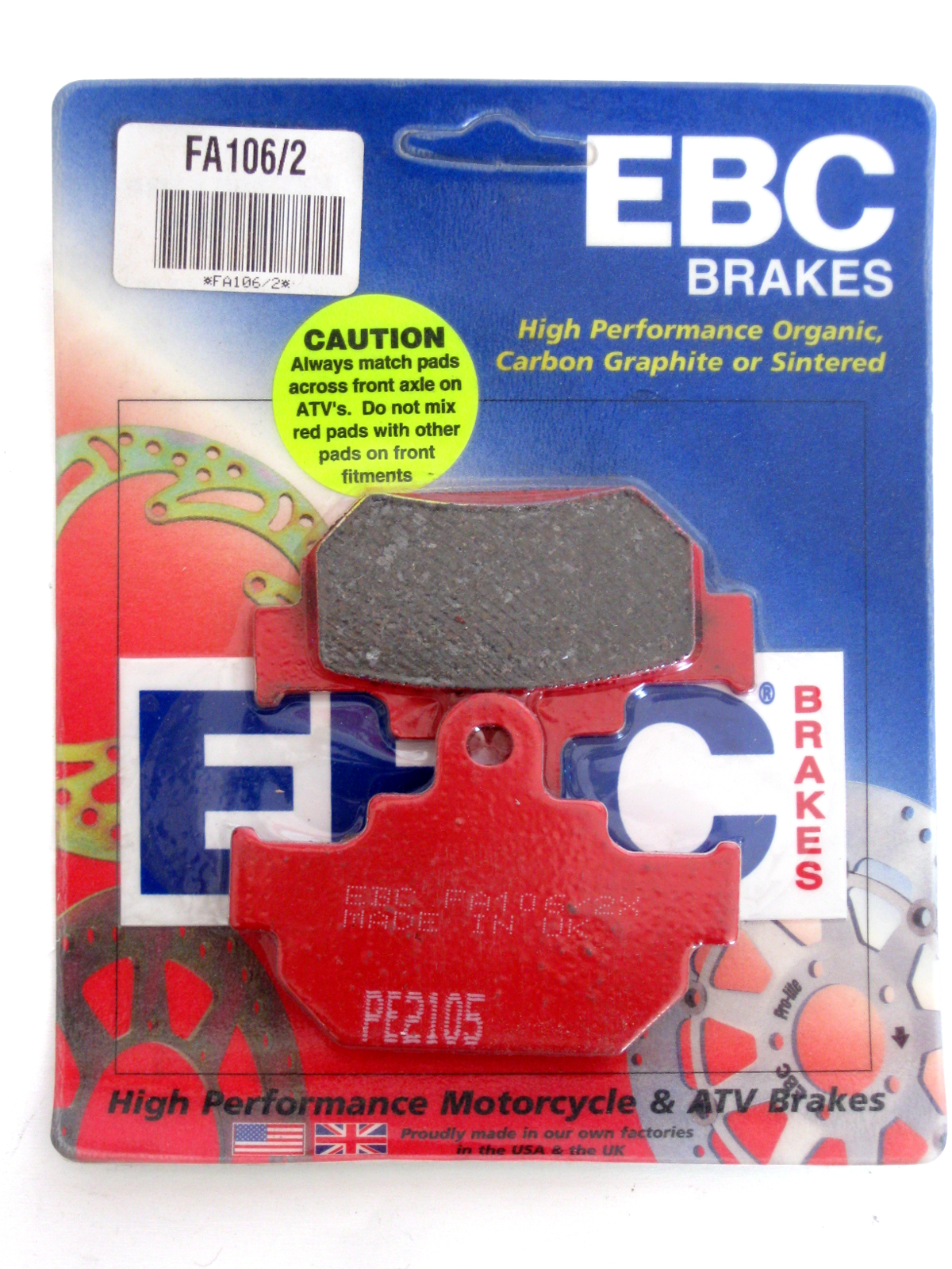 Standard Organic Brake Pads - For 85-86 Suzuki RM125 RM250 SP600 - Click Image to Close