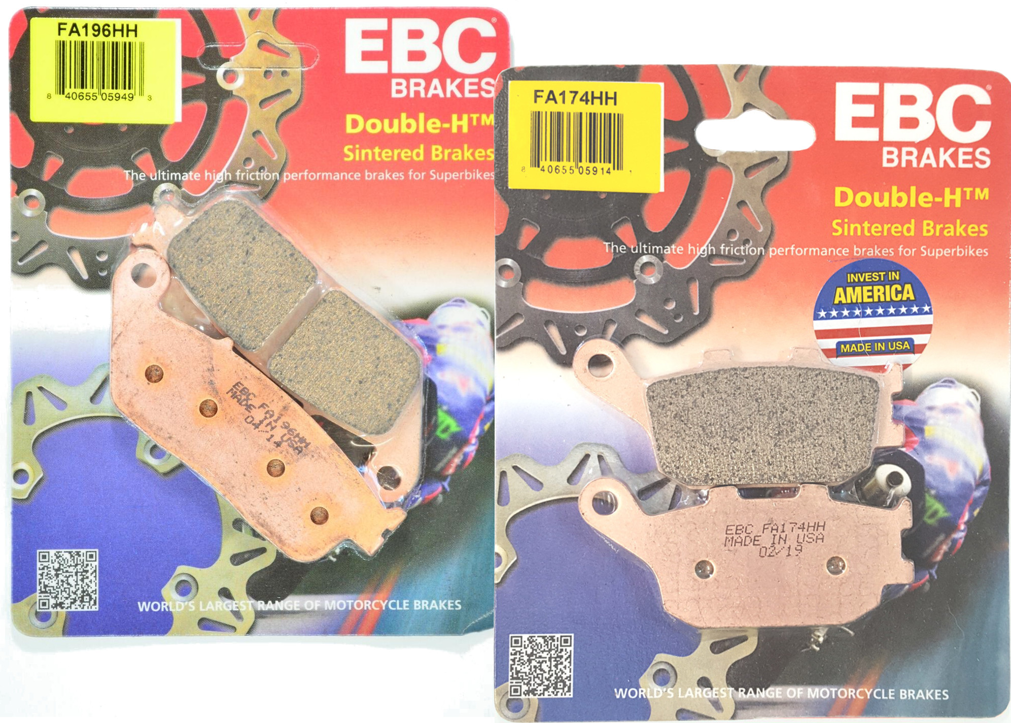 Front & Rear Sintered Brake Pad Kit FA196/174HH - Click Image to Close