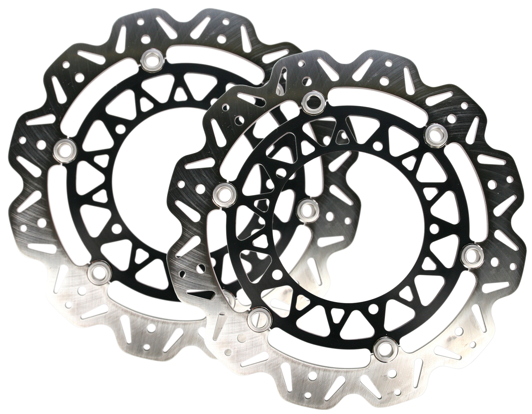 Front VEE Brake Rotors - Black - VEE Style Brake Rotor - Black Center Front Set - Click Image to Close